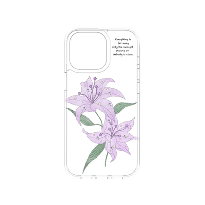 nowtoo原创透明紫色钻石百合花双层imd亮面苹果iphone手机壳新款2025网红爆款独特好看14/15/16/17promax适用