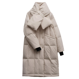 雅鹿官方女款羽绒服2025新款冬季时尚正品中长防寒保暖朦胧外套