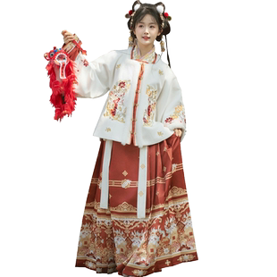 玉术【祥龙纳福】汉服女明制马面裙方领上袄中国风冬款刺绣拜年服