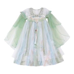 品牌女童改良汉服唐宫夜宴2024春装新款中国风民族服装儿童连衣裙