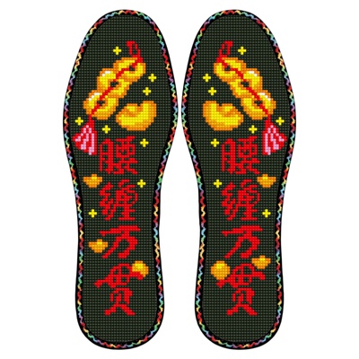 新款花边纯棉手工十字绣鞋垫