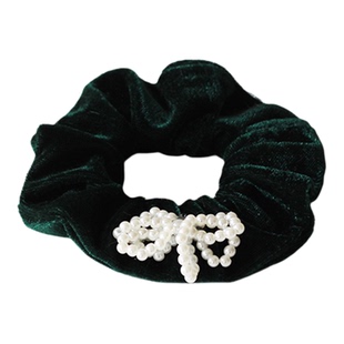 川野法式仿珍珠蝴蝶结植绒小肠发圈女新款轻奢高级感扎马尾的皮筋