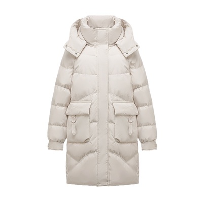 休闲聚酯纤维83cm左右连帽保暖