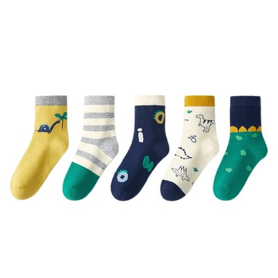 六指鼠5双儿童袜子无骨厚棉