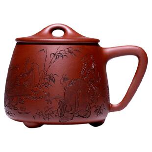 重器 宜兴紫砂杯纯手工茶杯 大容量 名家储立强 竹林七贤 石瓢杯