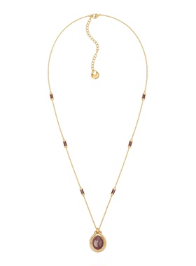 护身符系列马鞍扣锁骨链东陵石双面项链女