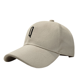 棒球帽男女同款2025新款显脸小韩版字母Q刺绣百搭简约硬顶鸭舌帽