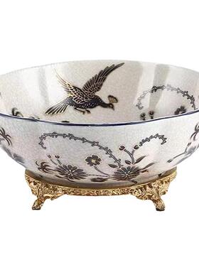 欧美饰家陶瓷配铜收纳盒美式室内