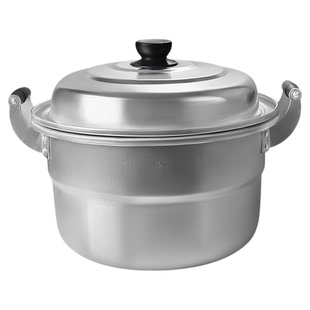 老式铝锅加厚双层铝蒸锅烧水锅家用汤锅商用蒸煮炖大容量燃气锑锅