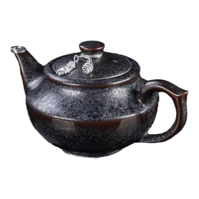 天目银斑瓷可养甲盏窑七彩茶杯