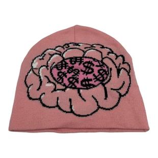 外贸欧美男女潮款嘻哈说唱滑板字母印花时尚百搭针织帽瓜皮帽冷帽