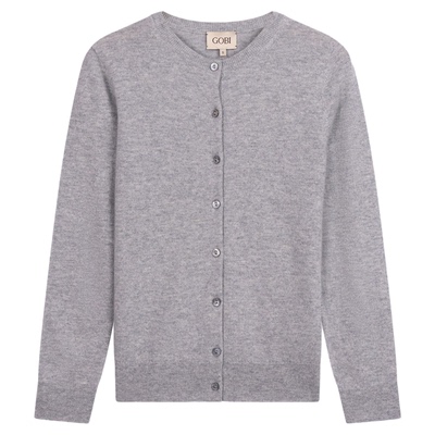 GOBI戈壁25年冬季修身圆领纯色基础款羊绒衫女士针织开衫WK1071