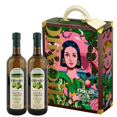 欧丽薇兰橄榄油插画750mlx2礼盒