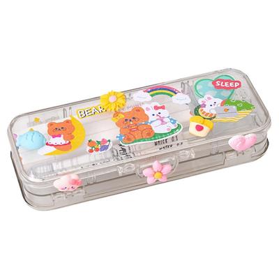 小槑同学简约双层透明笔盒