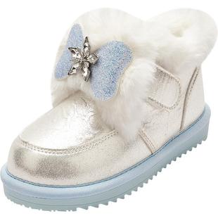 巴拉巴拉童鞋女童雪地靴加绒保暖棉靴子冬季短靴儿童防滑鞋子甜美