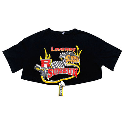 黑色超短T恤女辣妹舞台表演服装