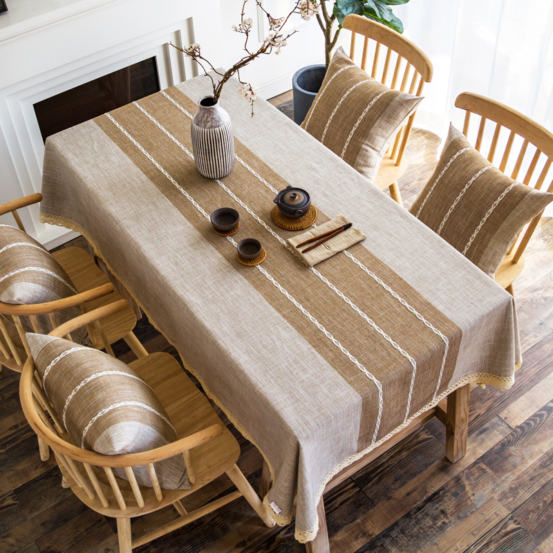 桌布布艺餐桌布现代简约盖巾日式棉麻长方形台布餐厅茶几桌布盖布