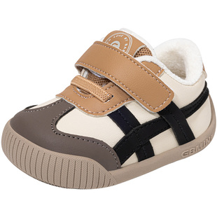 英贝米尼婴儿学步鞋冬季加绒棉鞋一岁幼儿学前鞋软底保暖宝宝鞋子