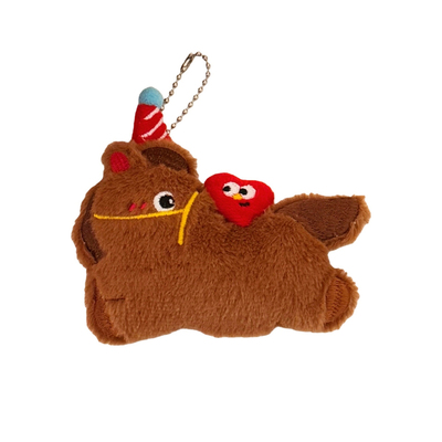 甜美小马毛绒挂件包包挂饰新年吉祥物可爱卡通装饰公仔钥匙扣礼物