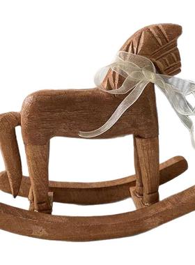 北欧ins拍照木马摆件木质玩具马创意饰品玩偶桌面摆件客厅装饰