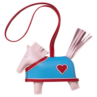 适用于爱马仕包包挂件爱心马甲小马挂件全羊皮手工缝线汽车吊坠饰