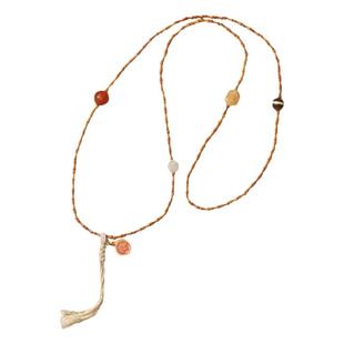 雲林書院 财神之眼南红手链五路财神橄榄核竹节双圈手串新中式