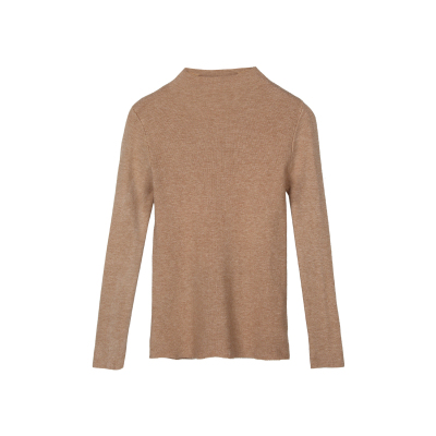 秋高弹棉女针织衫半高领长袖纯色