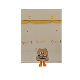 电动窗帘新款ins风卡通绣花布窗帘汉堡儿童男孩遮光免打孔罗马帘