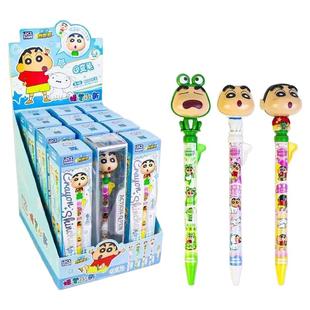 灵动创想Q变笔蜡笔小新笔杆变身Q萌可爱卡通造型速干水笔小学生考试0.5mm黑色刷题日常书写流畅中性笔盲盒笔