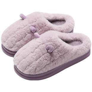 棉拖鞋女士冬季2025新款室内家居踩屎感保暖毛绒厚底防滑拖鞋男款