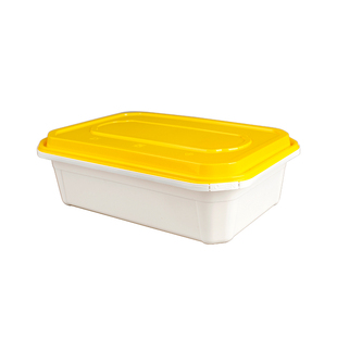 高档加厚食品级一次性餐盒商用塑料盒带盖家用方形锁扣外卖打包盒