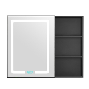 太空铝浴室镜柜单独卫生间挂墙式带灯防水除雾镜子置物架收纳镜箱