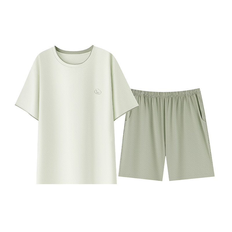 带胸垫睡衣女款2026新款夏季莫代尔短袖短裤薄款加大码家居服套装