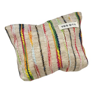 小白兔几  ins风撞色条纹化妆包便携手拿包女士零钱袋收纳整理袋