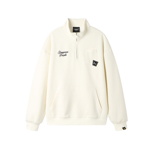 Dangerouspeople薛之谦dsp网眼口袋贴布立领半拉链情侣上衣卫衣