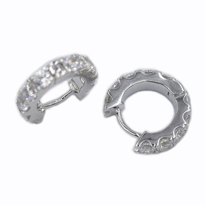 WBJ珠宝单排镶嵌镀金十字架耳环