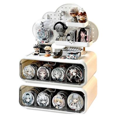 抽屉式分格防尘吧唧徽章收纳盒