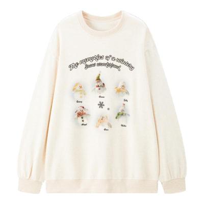 【商场同款】乐町冬新款趣味散点雪人宽松长款圆领卫衣C1CRE4403