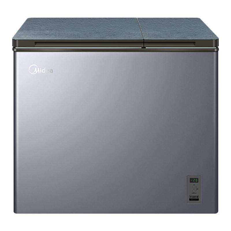 美的冰柜家用双温双室276/281/355升冷藏冷冻两用双开门卧式冷柜