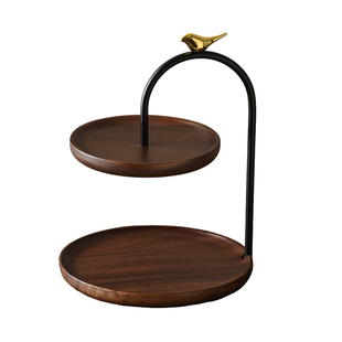 中古风胡桃木入户门玄关放钥匙置物架收纳摆件家居客厅鞋柜装饰品