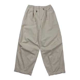日系休闲宽松阔腿裤 复古工装风纯棉厚料褶皱松紧腰百搭男女长裤