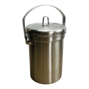 工厂瑕疵304不锈钢加厚提桶加高储水桶厨用收纳桶桌面垃圾桶带盖