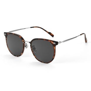 超轻纯钛复古近视墨镜女款2025新款偏光太阳眼镜带度数高级感大脸