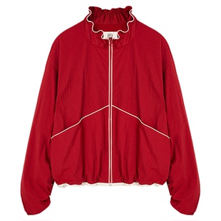 【博主同款】HPLY荷比俪2026春新款花边立领抽绳宽松阔形夹克外套