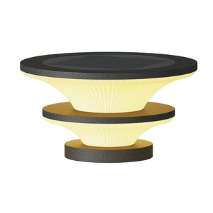 圆形柱头灯防水庭院门柱灯户外围墙灯别墅大门柱子灯太阳能柱顶灯