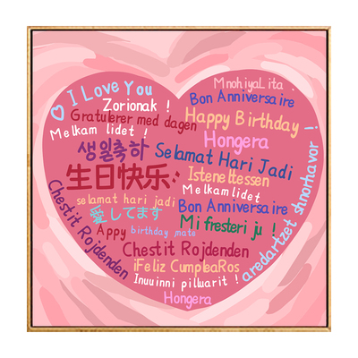 100种语言数字油画diy生日快乐
