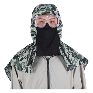 牛仔披肩防尘帽子防雾一体劳保风帽工业粉尘防护帽工地搬运工作帽