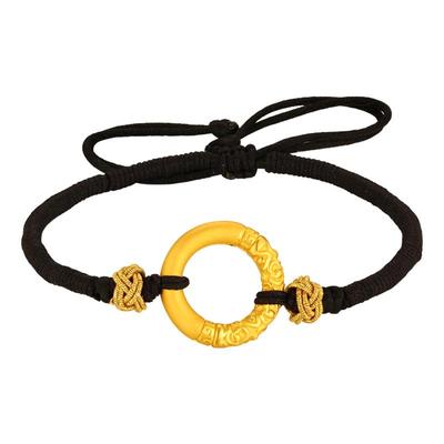 中国黄金足金平安扣手绳情侣