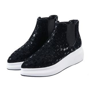 欧洲站2025春秋新款及踝靴女真皮松糕厚底短靴冬季尖头平底马丁靴