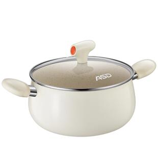 爱仕达汤锅不粘锅炖锅家用陶瓷奶锅电磁炉燃气煎炒蒸小煮粥泡面锅